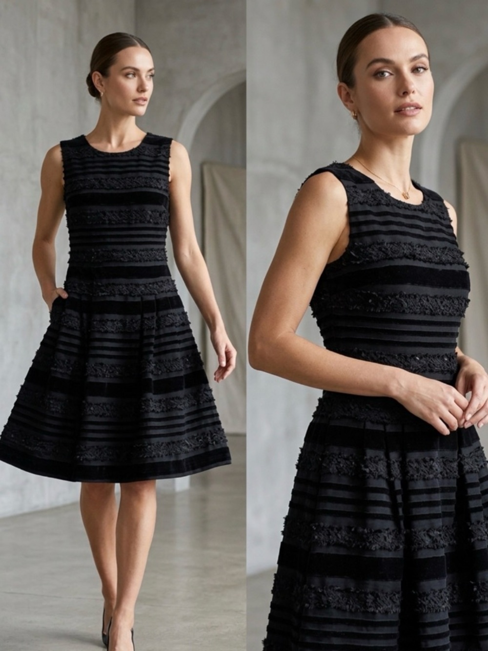 Oscar De La Renta Black Dress. Made In Italy